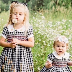 Black and White Gingham Girls Dress